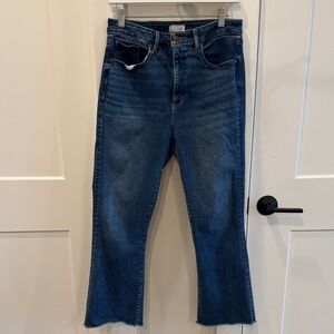 LOFT Kick Crop Curvy Dark Blue Cropped Jeans